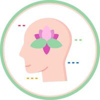 Meditation Flat Circle Uni Icon vector