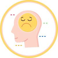 Sadness Flat Circle Uni Icon vector