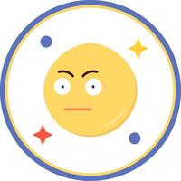 Embarrassed Flat Circle Uni Icon vector