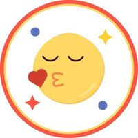 Beso plano circulo uni icono vector