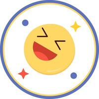 Laugh Flat Circle Uni Icon vector