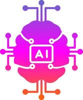 Artificial Intelligence Glyph Gradient Icon vector