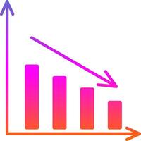 Bar Chart Glyph Gradient Icon vector