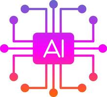Artificial Intelligence Glyph Gradient Icon vector