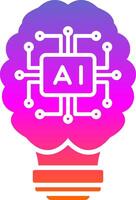 Artificial Intelligence Glyph Gradient Icon vector