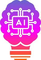 Artificial Intelligence Glyph Gradient Icon vector