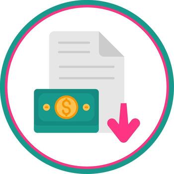 Decrease Flat Circle Uni Icon vector