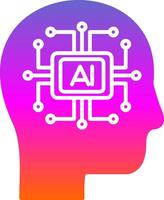 Artificial Intelligence Glyph Gradient Icon vector