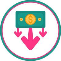 Decrease Flat Circle Uni Icon vector