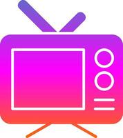 icono de gradiente de glifo de televisión vector