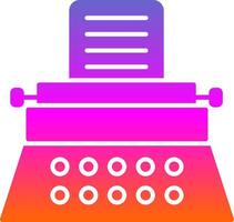 Typewriter Glyph Gradient Icon vector