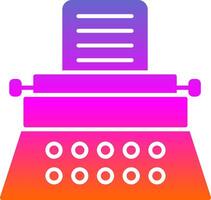 Typewriter Glyph Gradient Icon vector