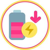 Low battery Flat Circle Uni Icon vector