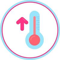 alto temperatura plano circulo uni icono vector