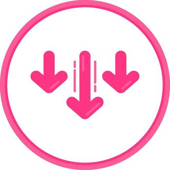 Decrease Flat Circle Uni Icon vector