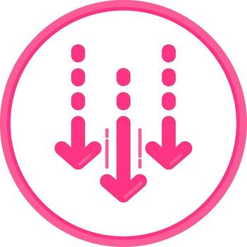 Decrease Flat Circle Uni Icon vector