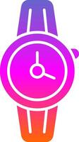 icono de gradiente de glifo de reloj de pulsera vector