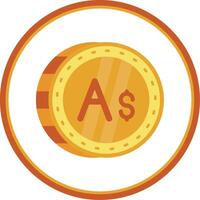 Australian dollar Flat Circle Uni Icon vector