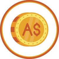 Australian dollar Flat Circle Uni Icon vector