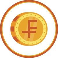 Swiss franc Flat Circle Uni Icon vector