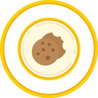 Galleta plano circulo uni icono vector