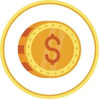 dólar plano circulo uni icono vector