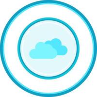 nube plano circulo uni icono vector