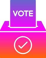 votar glifo degradado icono vector