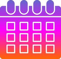 Calendar Glyph Gradient Icon vector