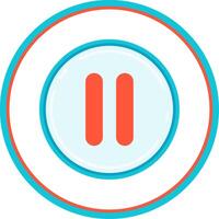 Pause Flat Circle Uni Icon vector