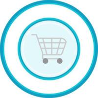 compras carro plano circulo uni icono vector