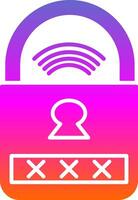 Smart Lock Glyph Gradient Icon vector