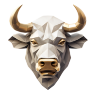 AI generated 3D Cartoon Bull Logo Illustration No Background png