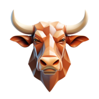 AI generated 3D Cartoon Bull Logo Illustration No Background png