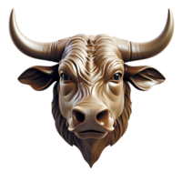 AI generated 3D Cartoon Bull Logo Illustration No Background png