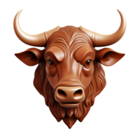 AI generated 3D Cartoon Bull Logo Illustration No Background png