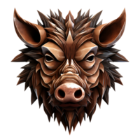 AI generated 3D Cartoon Wild Boar Logo Illustration No Background Perfect for Print on Demand png