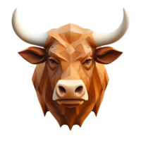 AI generated 3D Cartoon Bull Logo Illustration No Background png