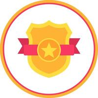 Shield Flat Circle Uni Icon vector