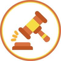 Gavel Flat Circle Uni Icon vector