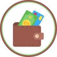 Wallet Flat Circle Uni Icon vector