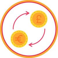 Currency exchange Flat Circle Uni Icon vector