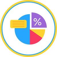 Pie graph Flat Circle Uni Icon vector