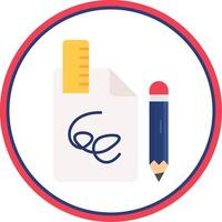 Draft Flat Circle Uni Icon vector
