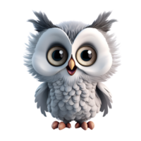 ai généré 3d dessin animé hibou edc hibou nuit hibou illustration logo non Contexte parfait pour impression sur demande png