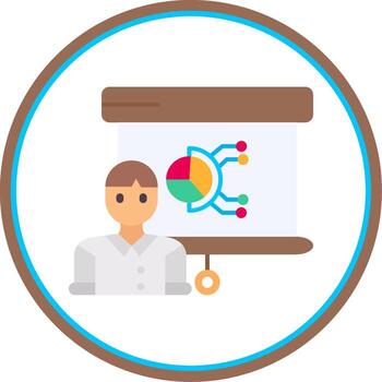 presentación plano circulo uni icono vector