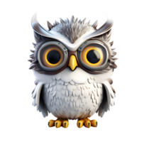 ai généré 3d dessin animé hibou edc hibou nuit hibou illustration logo non Contexte parfait pour impression sur demande png