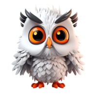 ai généré 3d dessin animé hibou edc hibou nuit hibou illustration logo non Contexte parfait pour impression sur demande png