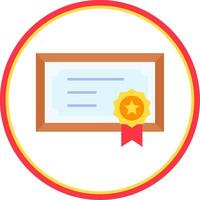 Certificate Flat Circle Uni Icon vector