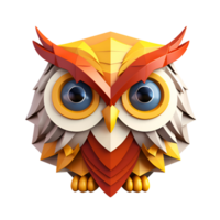 ai généré 3d dessin animé hibou edc hibou nuit hibou illustration logo non Contexte parfait pour impression sur demande png